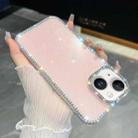 For iPhone 14 Rhinestone Glitter TPU 4-corners Anti-fall Phone Case(Light Pink) - 1