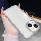 For iPhone 14 Rhinestone Glitter TPU 4-corners Anti-fall Phone Case(White) - 1