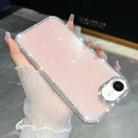 For iPhone 16e Rhinestone Glitter TPU 4-corners Anti-fall Phone Case(Light Pink) - 1