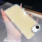 For iPhone 16e Rhinestone Glitter TPU 4-corners Anti-fall Phone Case(Light Yellow) - 1
