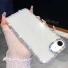 For iPhone 16e Rhinestone Glitter TPU 4-corners Anti-fall Phone Case(White) - 1