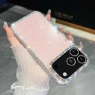 For iPhone 17 Pro Max Rhinestone Glitter TPU 4-corners Anti-fall Phone Case(Light Pink) - 1