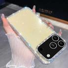 For iPhone 17 Pro Max Rhinestone Glitter TPU 4-corners Anti-fall Phone Case(Light Yellow) - 1