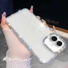 For iPhone 17 Rhinestone Glitter TPU 4-corners Anti-fall Phone Case(White) - 1
