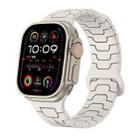 For Apple Watch 46mm / 49mm / 45mm / 44mm Steel Dragon Scale Magnetic Silicone Watch Band(Starlight Color) - 1
