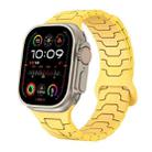 For Apple Watch 46mm / 49mm / 45mm / 44mm Steel Dragon Scale Magnetic Silicone Watch Band(Lemon Yellow) - 1