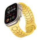 For Apple Watch 46mm / 49mm / 45mm / 44mm Steel Dragon Scale Magnetic Silicone Watch Band(Lemon Yellow) - 3