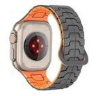 For Apple Watch 46mm / 49mm / 45mm / 44mm Steel Dragon Scale Magnetic Silicone Watch Band(Graphite Gray + Orange) - 2