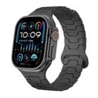 For Apple Watch 46mm / 49mm / 45mm / 44mm Steel Dragon Scale Magnetic Silicone Watch Band(Midnight Black) - 1