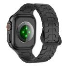 For Apple Watch 46mm / 49mm / 45mm / 44mm Steel Dragon Scale Magnetic Silicone Watch Band(Midnight Black) - 2