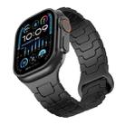 For Apple Watch 46mm / 49mm / 45mm / 44mm Steel Dragon Scale Magnetic Silicone Watch Band(Midnight Black) - 3