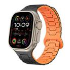 For Apple Watch 46mm / 49mm / 45mm / 44mm Steel Dragon Scale Magnetic Silicone Watch Band(Midnight Black Orange) - 1