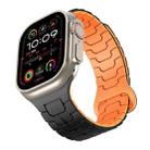 For Apple Watch 46mm / 49mm / 45mm / 44mm Steel Dragon Scale Magnetic Silicone Watch Band(Midnight Black Orange) - 3