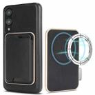 For Samsung Galaxy S25 Edge 5G Kalebol Slim Magnetic Ring Card Bag Leather Phone Case(Black) - 1