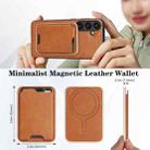 For Samsung Galaxy S25 Edge 5G Kalebol Slim MagSafe Ring Magnetic Card Bag Leather Phone Case(Brown) - 3