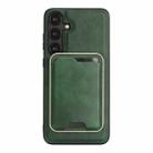 For Samsung Galaxy S25 Edge 5G Kalebol Slim Magnetic Ring Card Bag Leather Phone Case(Green) - 2