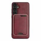 For Samsung Galaxy S25 5G Kalebol Slim Magnetic Ring Card Bag Leather Phone Case(Red) - 2