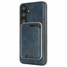 For Samsung Galaxy S25 5G Kalebol Slim Magnetic Ring Card Bag Leather Phone Case(Blue) - 3
