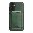 For Samsung Galaxy S25 5G Kalebol Slim Magnetic Ring Card Bag Leather Phone Case(Green) - 2