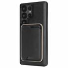 For Samsung Galaxy S25 Ultra 5G Kalebol Slim MagSafe Ring Magnetic Card Bag Leather Phone Case(Black) - 3