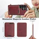 For Samsung Galaxy S25 Ultra 5G Kalebol Slim MagSafe Ring Magnetic Card Bag Leather Phone Case(Red) - 3