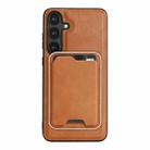 For Samsung Galaxy S24 5G Kalebol Slim Magnetic Ring Card Bag Leather Phone Case(Brown) - 2