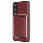 For Samsung Galaxy S24 5G Kalebol Slim Magnetic Ring Card Bag Leather Phone Case(Red) - 3