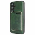For Samsung Galaxy S24 5G Kalebol Slim Magnetic Ring Card Bag Leather Phone Case(Green) - 3