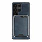 For Samsung Galaxy S23 Ultra 5G Kalebol Slim MagSafe Ring Magnetic Card Bag Leather Phone Case(Blue) - 2