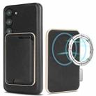 For Samsung Galaxy S23+ 5G Kalebol Slim MagSafe Ring Magnetic Card Bag Leather Phone Case(Black) - 1