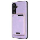 For Samsung Galaxy S23+ 5G Kalebol Slim MagSafe Ring Magnetic Card Bag Leather Phone Case(Purple) - 3