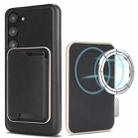 For Samsung Galaxy S23 5G Kalebol Slim Magnetic Ring Card Bag Leather Phone Case(Black) - 1