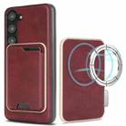 For Samsung Galaxy S23 5G Kalebol Slim MagSafe Ring Magnetic Card Bag Leather Phone Case(Red) - 1