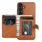 For Samsung Galaxy S25 Edge 5G Kalebol Magnetic Button Card Bag MagSafe Ring Leather Phone Case(Brown) - 3