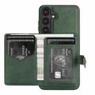 For Samsung Galaxy S25 5G Kalebol Magnetic Button Card Bag MagSafe Ring Leather Phone Case(Green) - 3