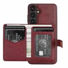 For Samsung Galaxy S25+ 5G Kalebol Button Ring Magnetic Card Bag Leather Phone Case(Red) - 3