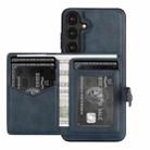 For Samsung Galaxy S25+ 5G Kalebol Button Ring Magnetic Card Bag Leather Phone Case(Blue) - 3