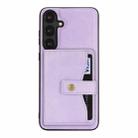 For Samsung Galaxy S25+ 5G Kalebol Magnetic Button Card Bag MagSafe Ring Leather Phone Case(Purple) - 2
