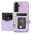 For Samsung Galaxy S25+ 5G Kalebol Magnetic Button Card Bag MagSafe Ring Leather Phone Case(Purple) - 3