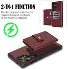 For Samsung Galaxy S25 Ultra 5G Kalebol Magnetic Button Card Bag MagSafe Ring Leather Phone Case(Red) - 3