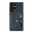 For Samsung Galaxy S25 Ultra 5G Kalebol Button Ring Magnetic Card Bag Leather Phone Case(Blue) - 2