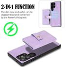 For Samsung Galaxy S25 Ultra 5G Kalebol Magnetic Button Card Bag MagSafe Ring Leather Phone Case(Purple) - 3
