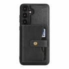 For Samsung Galaxy S24 5G Kalebol Button Ring Magnetic Card Bag Leather Phone Case(Black) - 2
