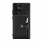 For Samsung Galaxy S23 Ultra 5G Kalebol Button Ring Magnetic Card Bag Leather Phone Case(Black) - 2