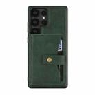 For Samsung Galaxy S23 Ultra 5G Kalebol Magnetic Button Card Bag MagSafe Ring Leather Phone Case(Green) - 2