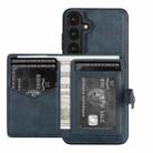 For Samsung Galaxy S23 5G Kalebol Button Ring Magnetic Card Bag Leather Phone Case(Blue) - 3