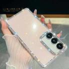 For Samsung Galaxy S24+ 5G Rhinestone Glitter TPU 4-corners Anti-fall Phone Case(Light Pink) - 1