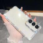 For Samsung Galaxy A56 5G Rhinestone Glitter TPU 4-corners Anti-fall Phone Case(White) - 1