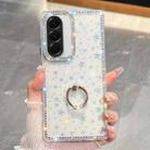 For Samsung Galaxy A56 5G Rhinestone Glitter TPU Ring Holder Anti-fall Phone Case(Transparent Stars) - 1