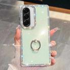 For Samsung Galaxy A26 5G Rhinestone Glitter TPU Ring Holder Anti-fall Phone Case(Light Green) - 1
